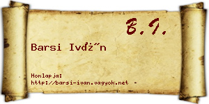 Barsi Iván névjegykártya