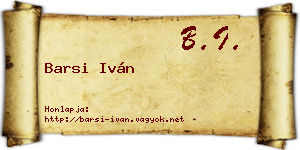 Barsi Iván névjegykártya